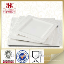 Placa quadrada cerâmica branca para o restaurante, placa quadrada da porcelana